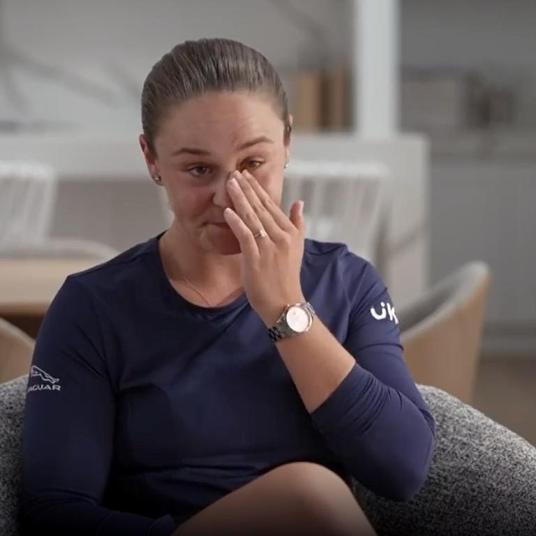 Shock farewell ... an emotional Ash Barty in a still from the video in which she announced her exit from tennis earlier this year. Source: Instagram