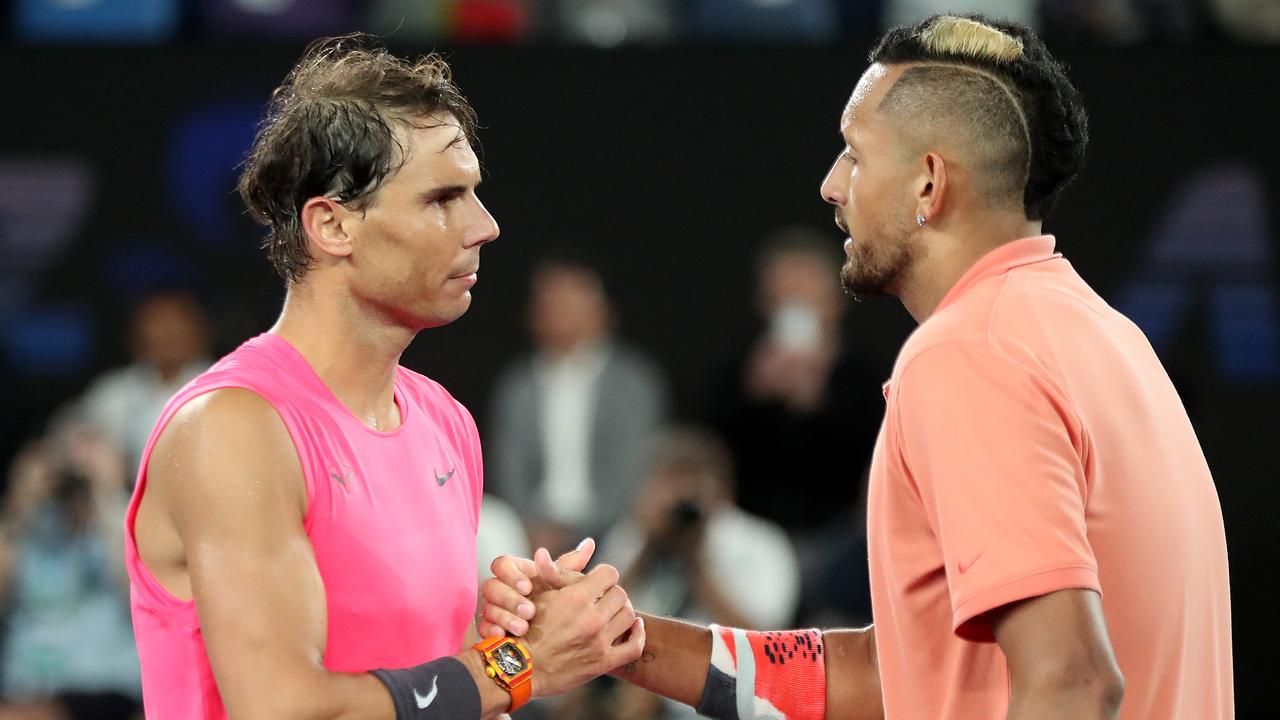 Nadal defeated Kyrgios in four sets at the 2020 Australian Open. (Photo by Jonathan DiMaggio/Getty Images)